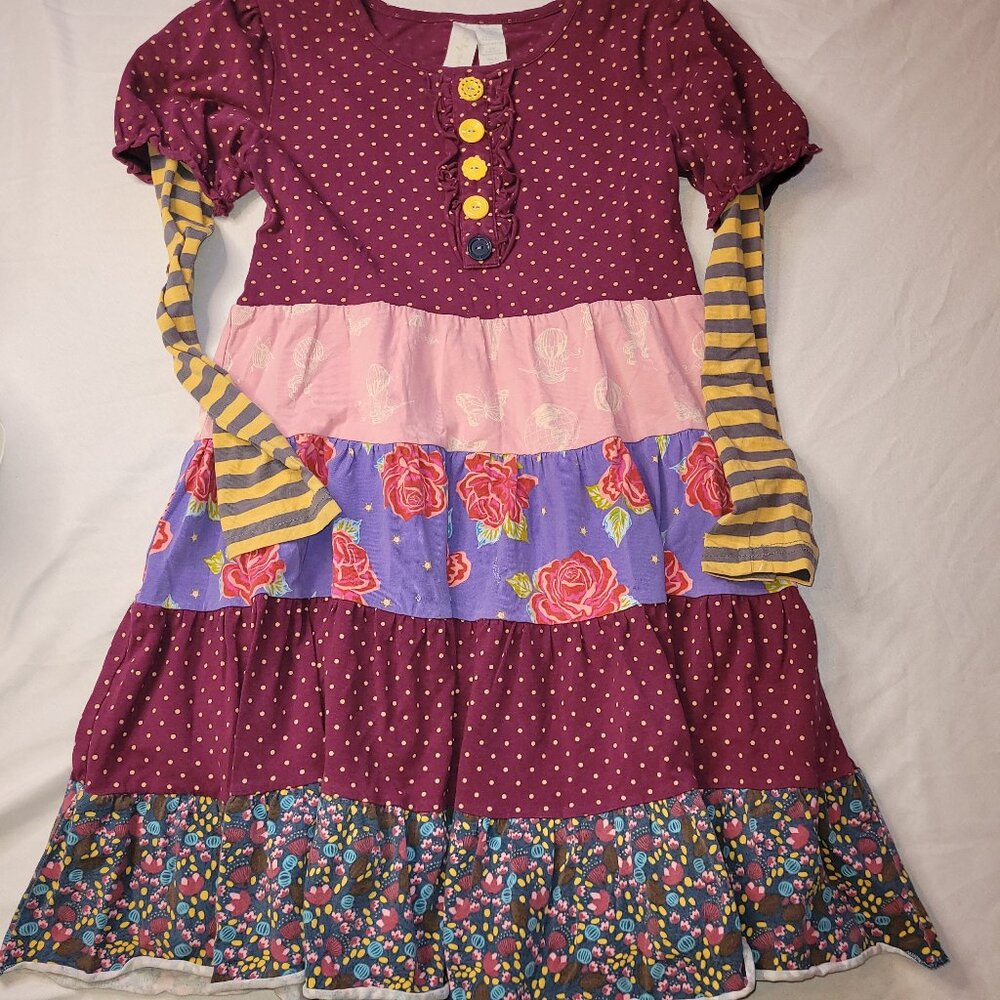 Matilda Jane polka dot flowered dress size 8 GUC for spots